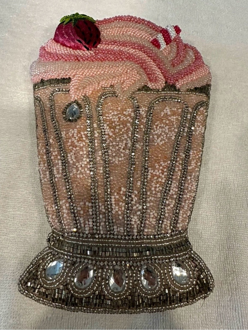 Mary Frances Shake It Up Strawberry Milkshake Crossbody Bag NWOT